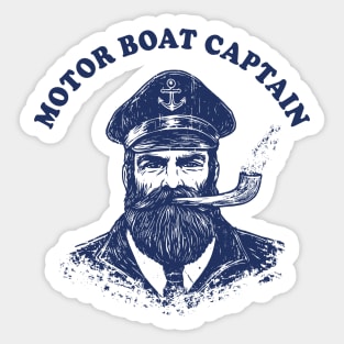 Vintage Nautical Motor Boat Captain Sticker